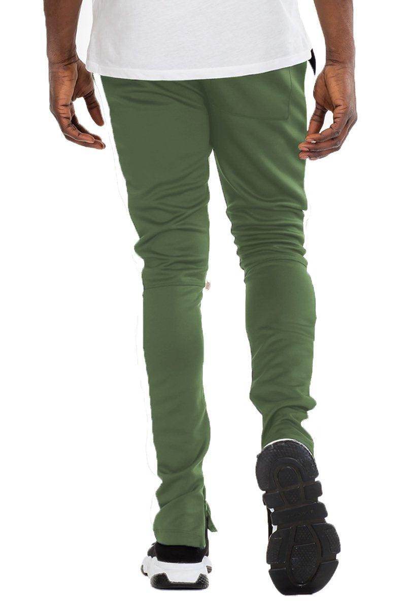 VacationGrabs Men's Classic Track Pants for Men in Green with a Slim Fit Design