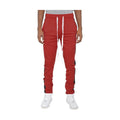 WEIV Men's Classic Track Pants for Men in Red with Side Stripes and Adjustable Drawstring