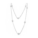 Clear cubic zirconia layered necklace featuring multiple sparkling stones on a delicate chain