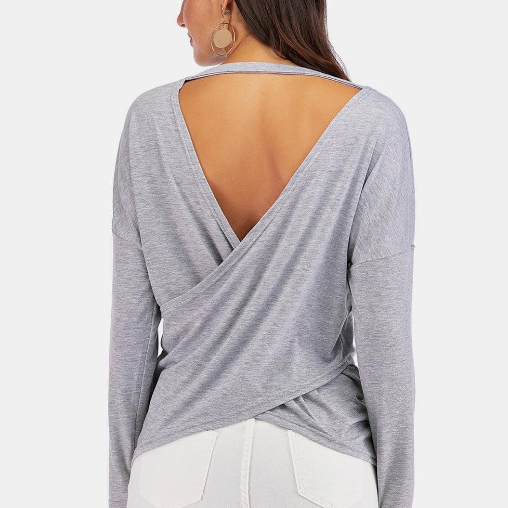 Women's Sweatshirts & Hoodies Cold-Shoulder Asymmetrical Neck Sweatshirt