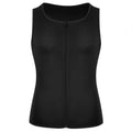 Men's compression waist trainer in black with a zip closure for effective shaping and support