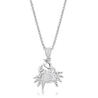 Silver crab pendant chain necklace for women with sparkling crystal details