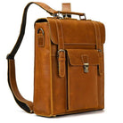 Stylish brown crazy horse leather bags backpack with multiple pockets for travel or everyday use