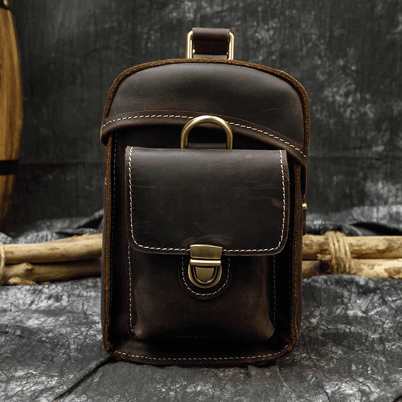  Crazy Horse Leather Dslr Camera Bag Genuine Leather Travel Bag
