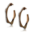 Stylish crystal accented stainless steel earrings with a sleek design for elegant looks