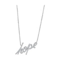 Crystal hope pendant necklace sparkling with clear crystals on a delicate chain