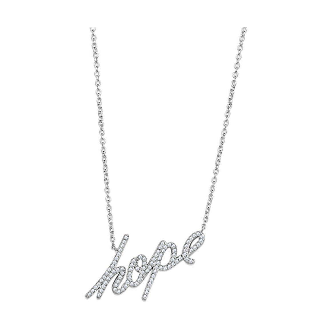 Crystal hope pendant necklace sparkling with clear crystals on a delicate chain