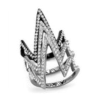 VacationGrabs crystal statement fashion ring with a unique zigzag design adorned with sparkling crystals