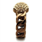 VacationGrabs crystal studded chain ring with a braided design and shimmering stones on top