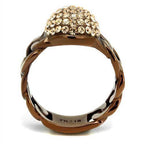 Elegant brown women's ring featuring a crystal studded chain ring design with shimmering stones