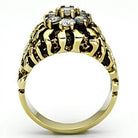 Stunning cubic zirconia gold ring with intricate design, perfect for men's jewelry collection