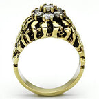 Stunning cubic zirconia gold ring with intricate design, perfect for men's jewelry collection