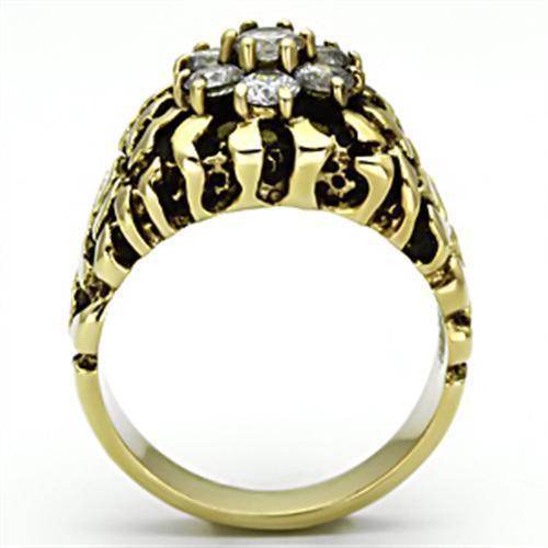 Stunning cubic zirconia gold ring with intricate design, perfect for men's jewelry collection