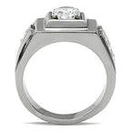 Stylish men's ring featuring cubic zirconia mens jewelry in a sleek silver design