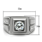 Stylish cubic zirconia mens jewelry ring with a bold design and sparkling center stone