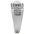 Elegant cubic zirconia mens ring with a stunning central stone and unique band design