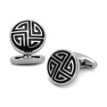 Black and silver cufflinks for mens, stylish formal accessory