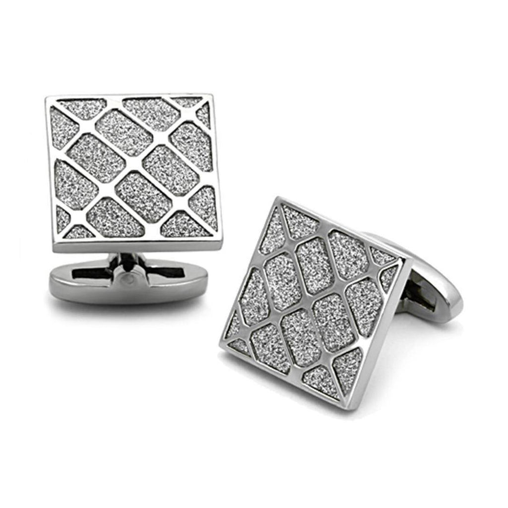 Silver textured cufflinks for mens, ideal for formal occasions