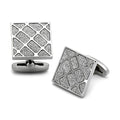 Silver textured cufflinks for mens, ideal for formal occasions