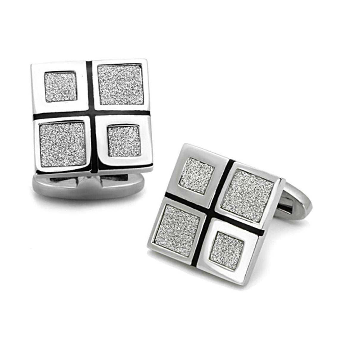 Silver textured cufflinks for mens, perfect for formal occasions