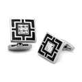 Black and silver cufflinks men's, stylish square design for formal wear