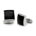 Silver and black cufflinks men's for formal and business attire