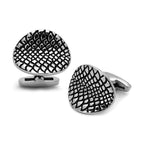 Silver mesh cufflinks men's, stylish accessory for formal attire