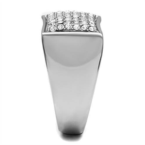 VacationGrabs men's curved rectangle crystal ring featuring a sleek design with sparkling crystals