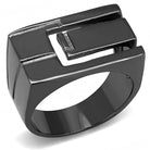 Stylish black cutout design mens ring made from premium materials for modern looks