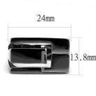 Stylish cutout design mens ring in black with precise dimensions and sleek finish