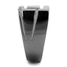 VacationGrabs cutout design mens ring in sleek black finish featuring modern geometric lines