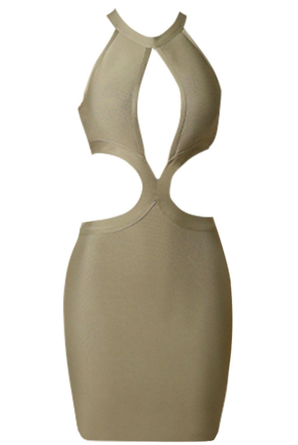 Women's Dresses Cutout Grecian Neck Sleeveless Dress
