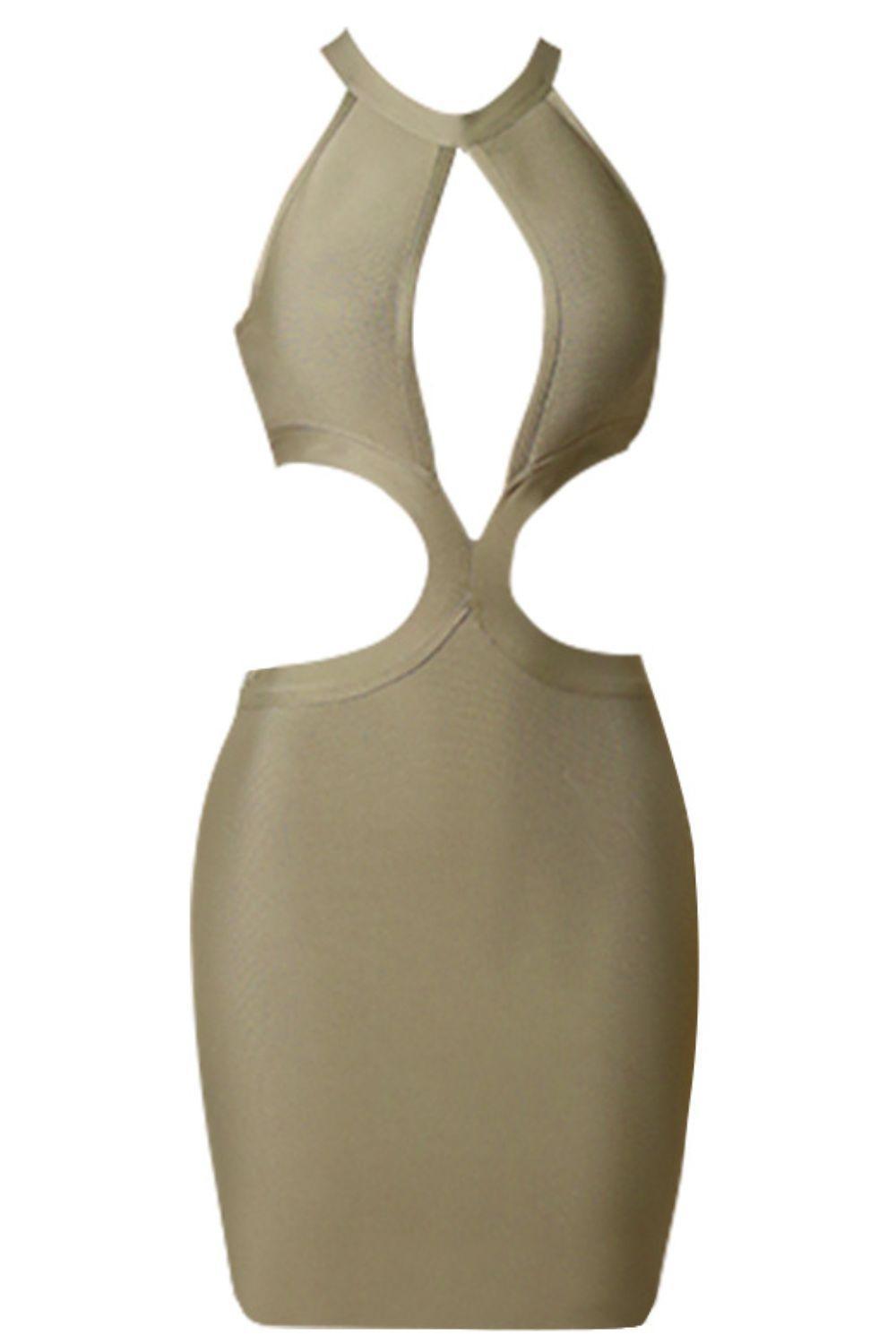 Women's Dresses Cutout Grecian Neck Sleeveless Dress
