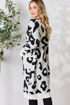 BiBi Leopard Open Front Cardigan - VacationGrabs