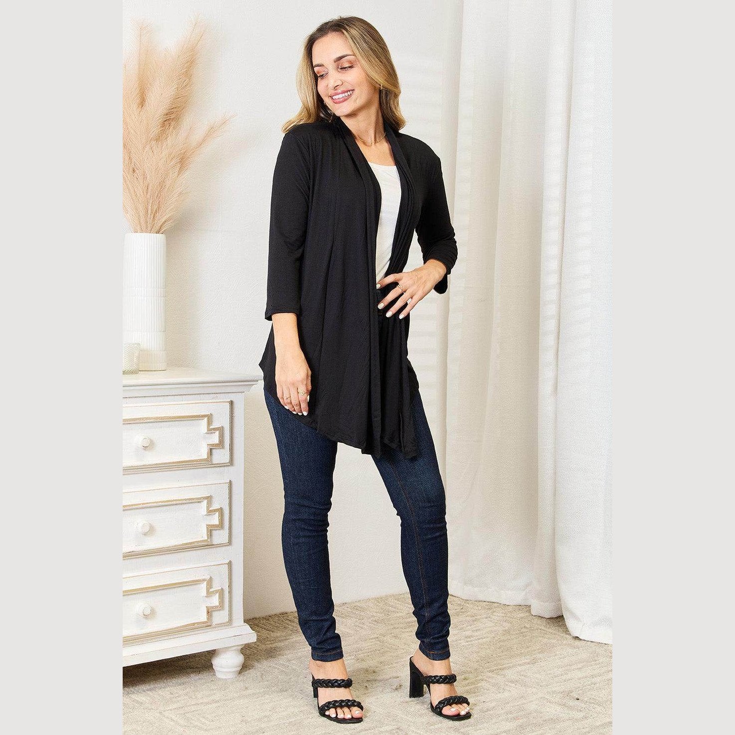 Culture Code Full Size Open Front Cardigan - VacationGrabs