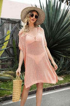 Openwork Side Slit Cover-Up Dress - VacationGrabs