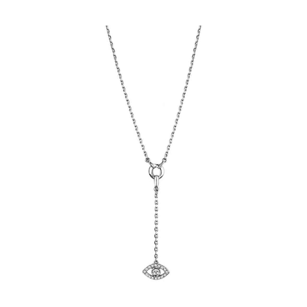 Dainty silver tone necklace women featuring an eye pendant for a stylish look