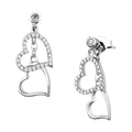Stunning dangling heart earrings for women with sparkling rhinestones and elegant design