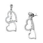 Stunning dangling heart earrings for women with sparkling rhinestones and elegant design