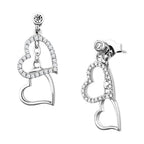 Stunning dangling heart earrings for women with sparkling rhinestones and elegant design