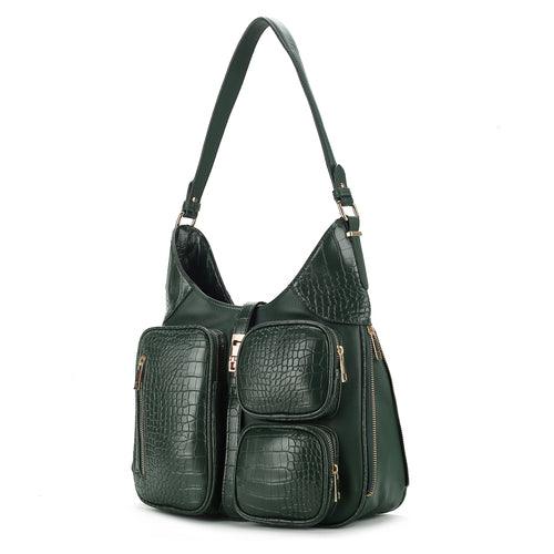 Wallets, Handbags & Accessories Daphne Crocodile-Embossed Shoulder Handbag Vegan Leather Women