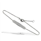 Delicate rhodium bracelet for gifting with sparkling stone details and adjustable chain