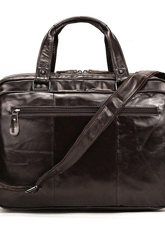 Luggage & Bags - Briefcases Designer Leather Laptop Briefcase 15.6 Inch Laptop Capacity...