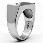 Stylish diagonal crystal ring for men with a sleek polished finish from VacationGrabs