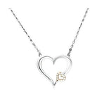 Elegant double heart necklace for women with a silver chain and one embellished heart pendant
