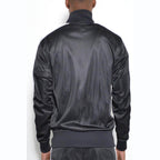 Mens WEIV double side stripe jacket in sleek black with a modern athletic design
