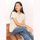 Trendsi Women's double take crochet top in cream with decorative details for casual styling