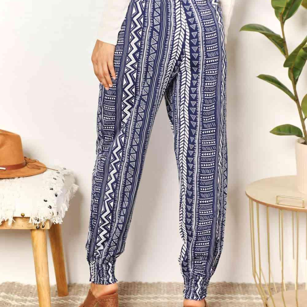 Women's Pants Double Take Geometric Print Tassel High-Rise Pants
