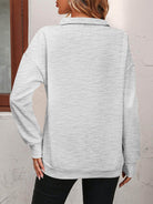 Trendsi Women's Dropped Shoulder Pullover Top in Light Gray with Comfortable Fit and Casual Style