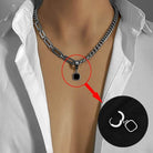 Men's Dual design necklace chain with a square pendant for a stylish and modern look